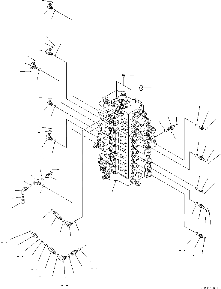 Схема запчастей Komatsu PC210LC-7K - ОСНОВН. КЛАПАН (СОЕДИНИТЕЛЬН. ЧАСТИ) (/) (ДЛЯ 1-СЕКЦИОНН. СТРЕЛЫ) ( ATT) ГИДРАВЛИКА