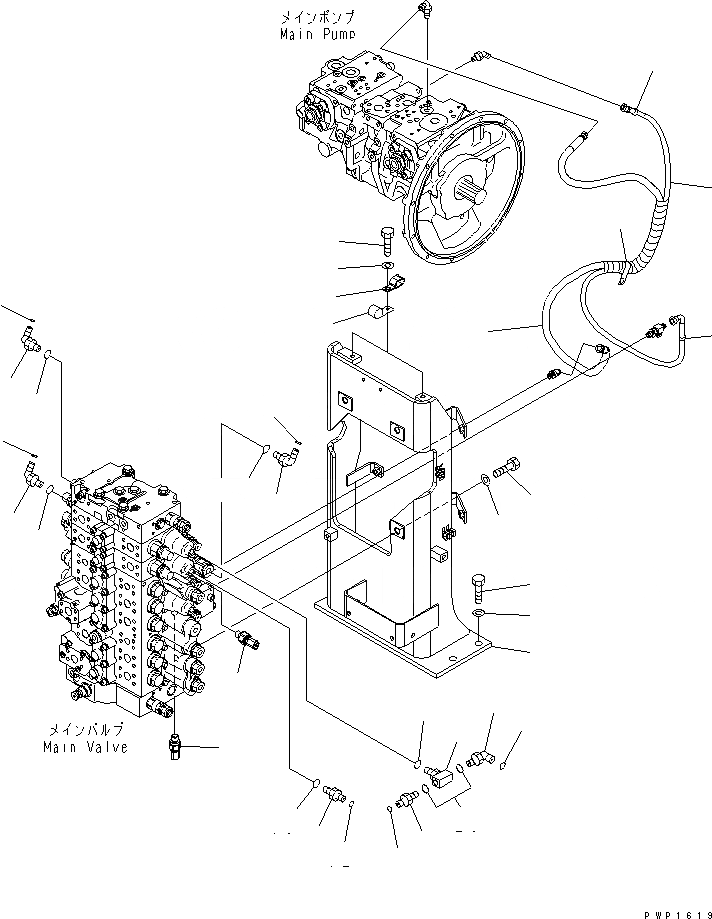 Схема запчастей Komatsu PC210LC-7K - ОСНОВН. КЛАПАН (КОРПУС КЛАПАНА) (ДЛЯ 2-СЕКЦИОНН. СТРЕЛЫ) ГИДРАВЛИКА