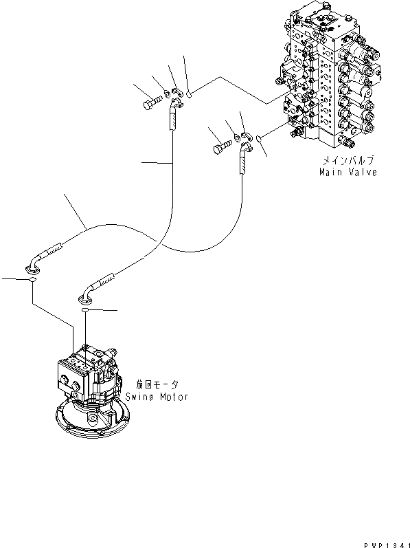 Схема запчастей Komatsu PC210LC-7K - ЛИНИЯ ПОВОРОТА ГИДРАВЛИКА