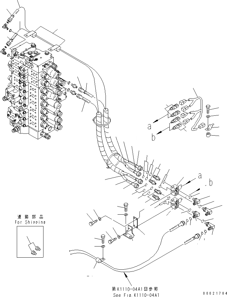 Схема запчастей Komatsu PC210LC-7K - ОСНОВН. ЛИНИЯ PPC (БЛОК) ( НАВЕСН. ОБОРУД) ( PB) ГИДРАВЛИКА