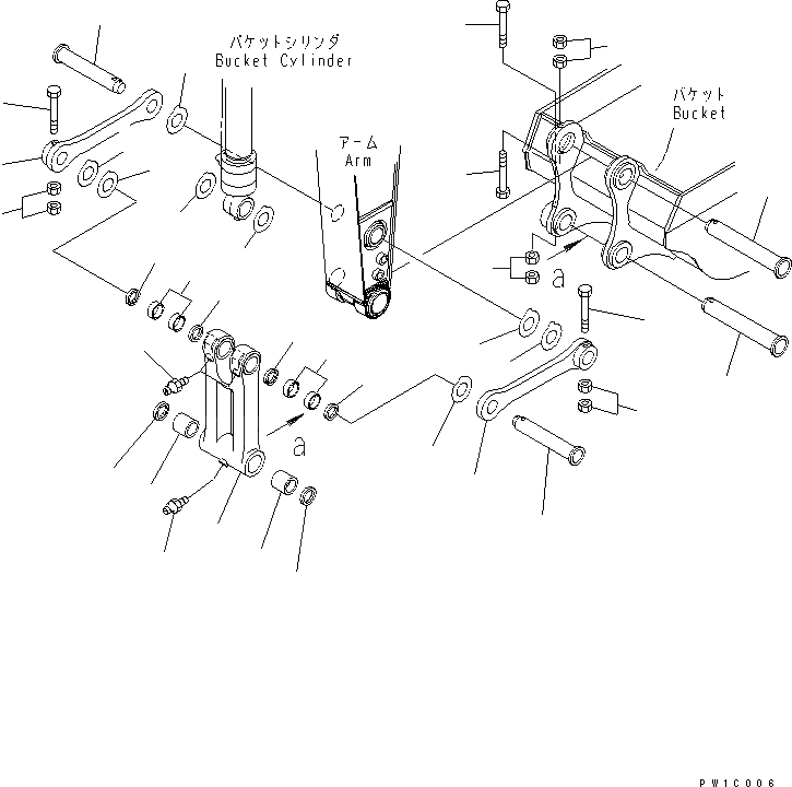 Схема запчастей Komatsu PC210LC-7K - РУКОЯТЬ (СОЕДИНЕНИЕ КОВША) РАБОЧЕЕ ОБОРУДОВАНИЕ