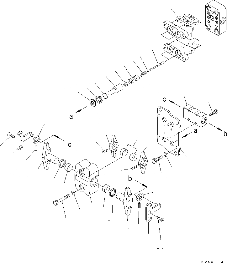 Схема запчастей Komatsu PC210LC-7-DA - КЛАПАН PPC(ДЛЯ ХОДА) (/) ОСНОВН. КОМПОНЕНТЫ И РЕМКОМПЛЕКТЫ