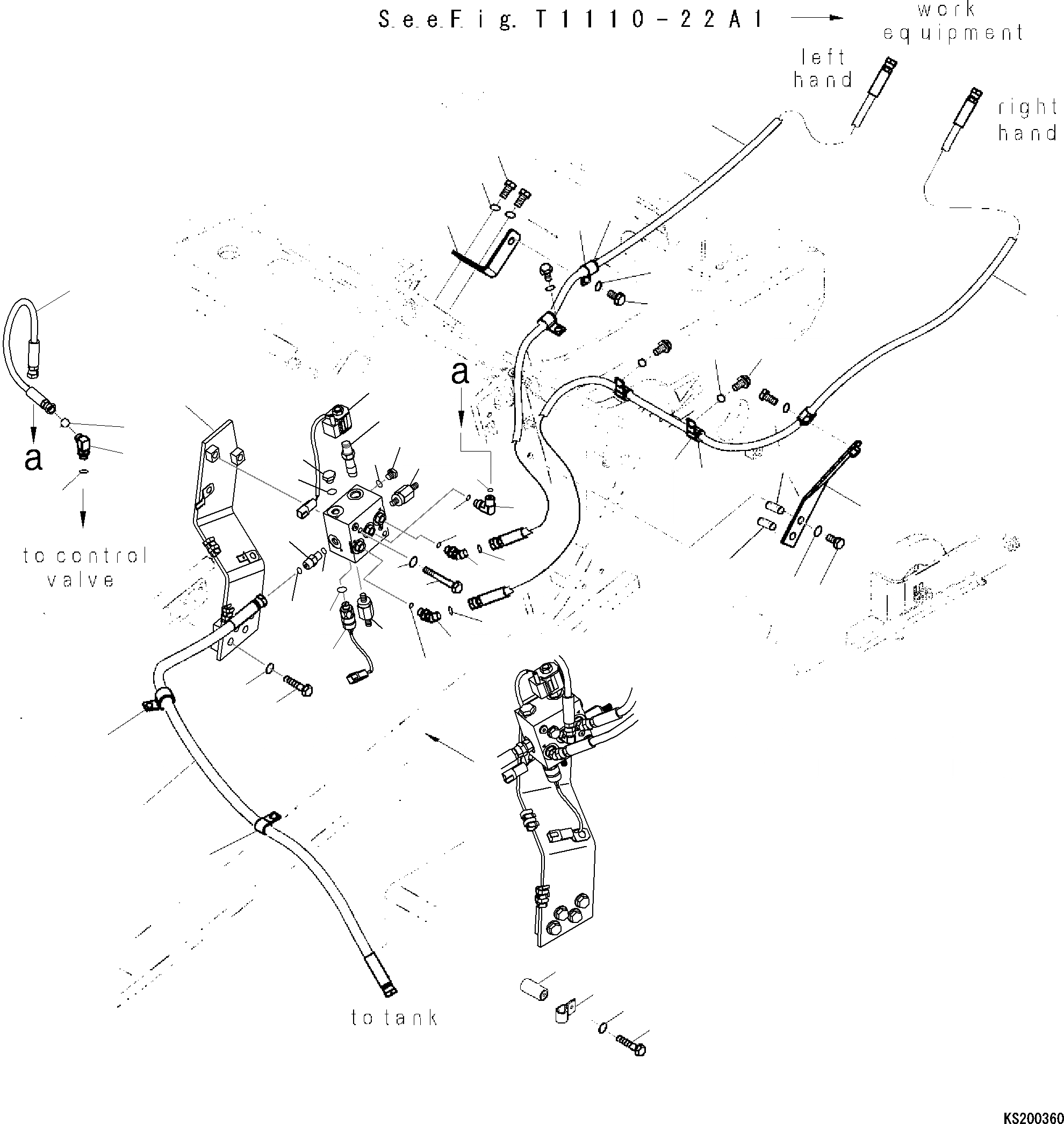 Схема запчастей Komatsu PC210LC-8K - БЫСТРОСЪЕМН. МЕХ-М КЛАПАН (2-СЕКЦИОНН. СТРЕЛА) (ШАССИ) (№K-) H ГИДРАВЛИКА
