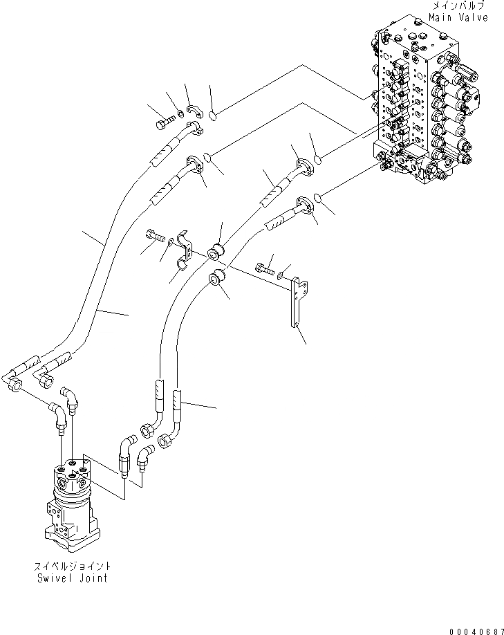 Схема запчастей Komatsu PC210LC-8K - ЛИНИЯ ХОДА H ГИДРАВЛИКА
