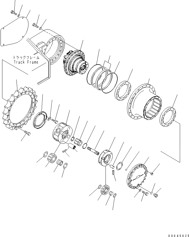 Схема запчастей Komatsu PC210LC-8K - КОНЕЧНАЯ ПЕРЕДАЧА (K-K7)  НИЖНЯЯ ГИДРОЛИНИЯ И ЛИНИЯ ХОДА