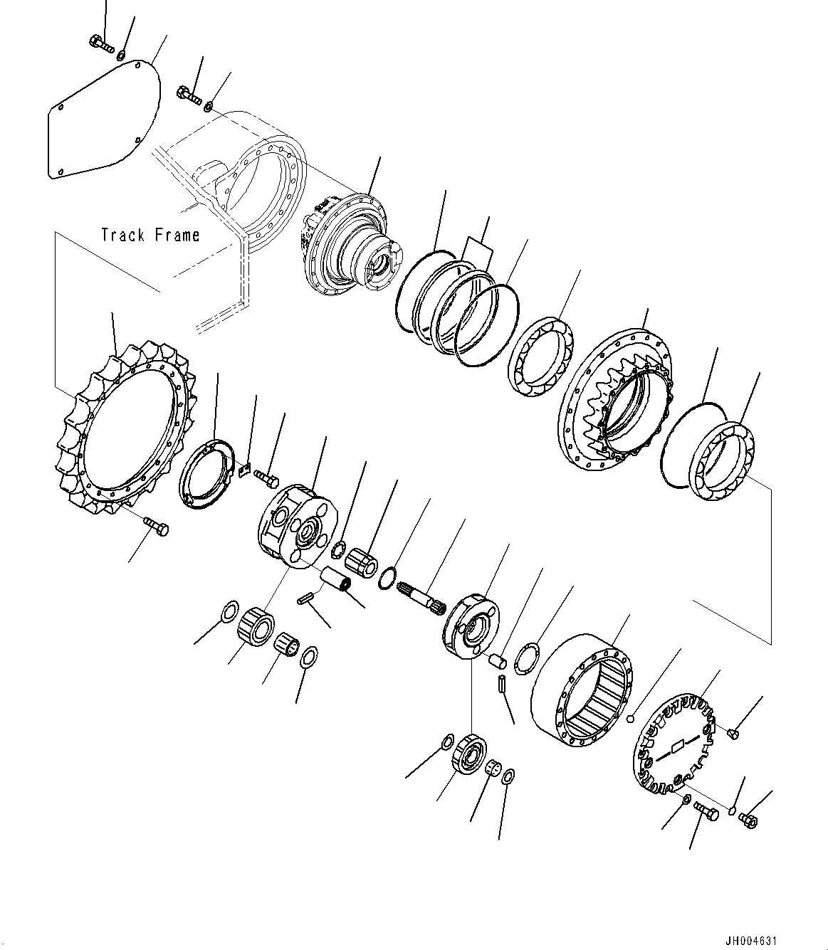 Схема запчастей Komatsu PC210LC-8K - КОНЕЧНАЯ ПЕРЕДАЧА (STD) (LC) (№K77)  НИЖНЯЯ ГИДРОЛИНИЯ И ЛИНИЯ ХОДА