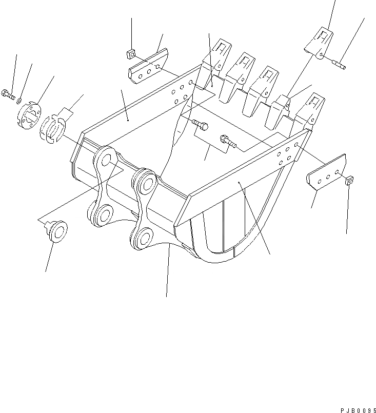 Схема запчастей Komatsu PC210LC-6 - ROCK КОВШ¤ .8M (CECE .7M) РАБОЧЕЕ ОБОРУДОВАНИЕ