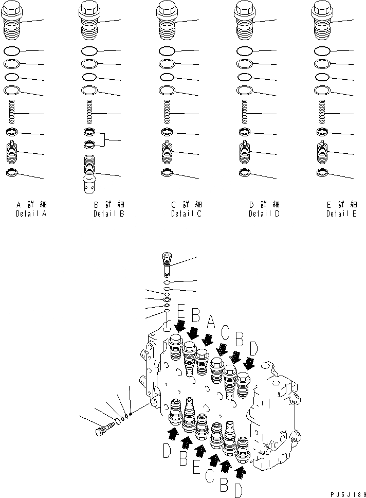 Схема запчастей Komatsu PC210LC-6 - ОСНОВН. КЛАПАН (/)(№-979) ОСНОВН. КОМПОНЕНТЫ И РЕМКОМПЛЕКТЫ