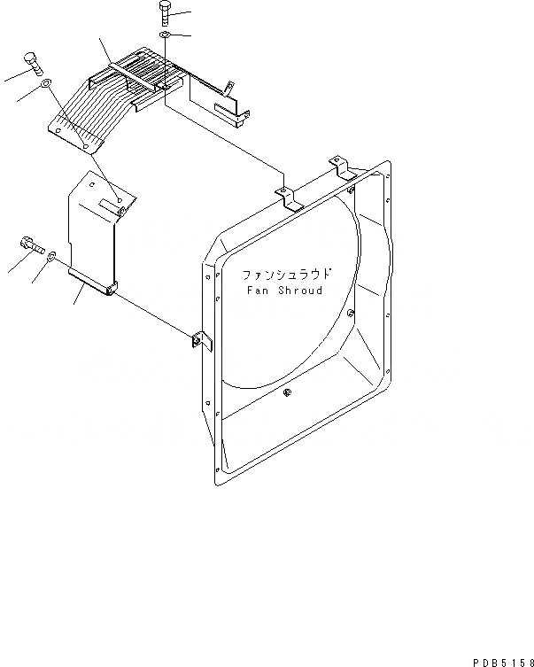 Схема запчастей Komatsu PC210LC-6 - ЗАЩИТА ВЕНТИЛЯТОРА (С КОНДИЦИОНЕРОМ)(№9-979) СИСТЕМА ОХЛАЖДЕНИЯ
