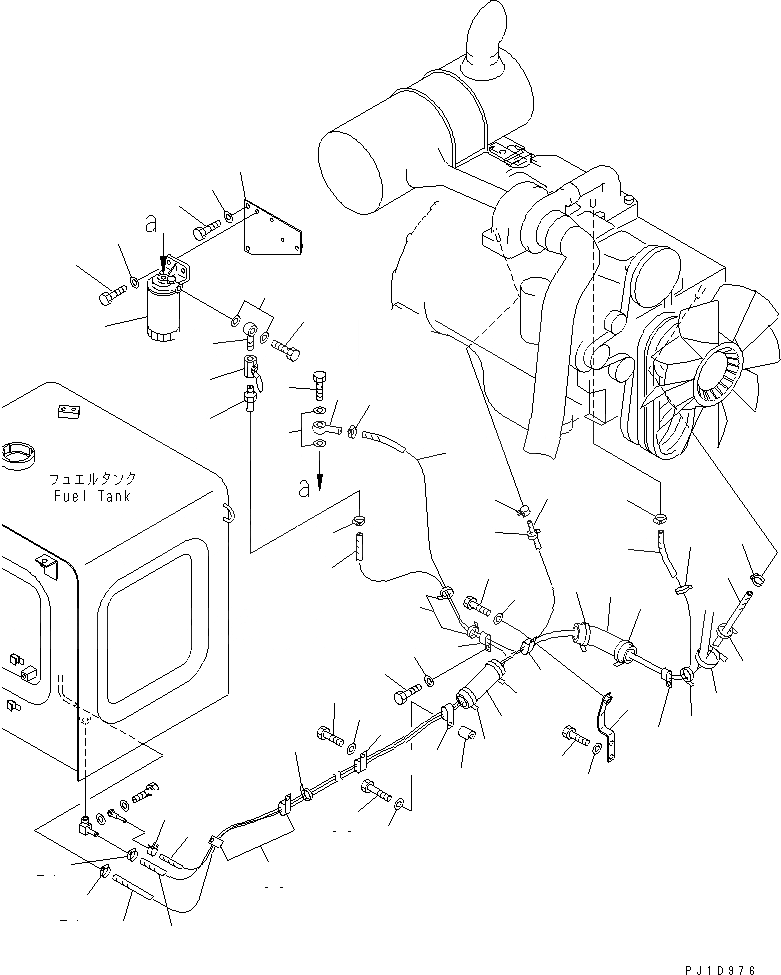 Схема запчастей Komatsu PC210LC-6 - ТОПЛИВНАЯ ЛИНИЯ (С ТОПЛИВН. ПРЕФИЛЬТР)(№98-) ТОПЛИВН. БАК. AND КОМПОНЕНТЫ
