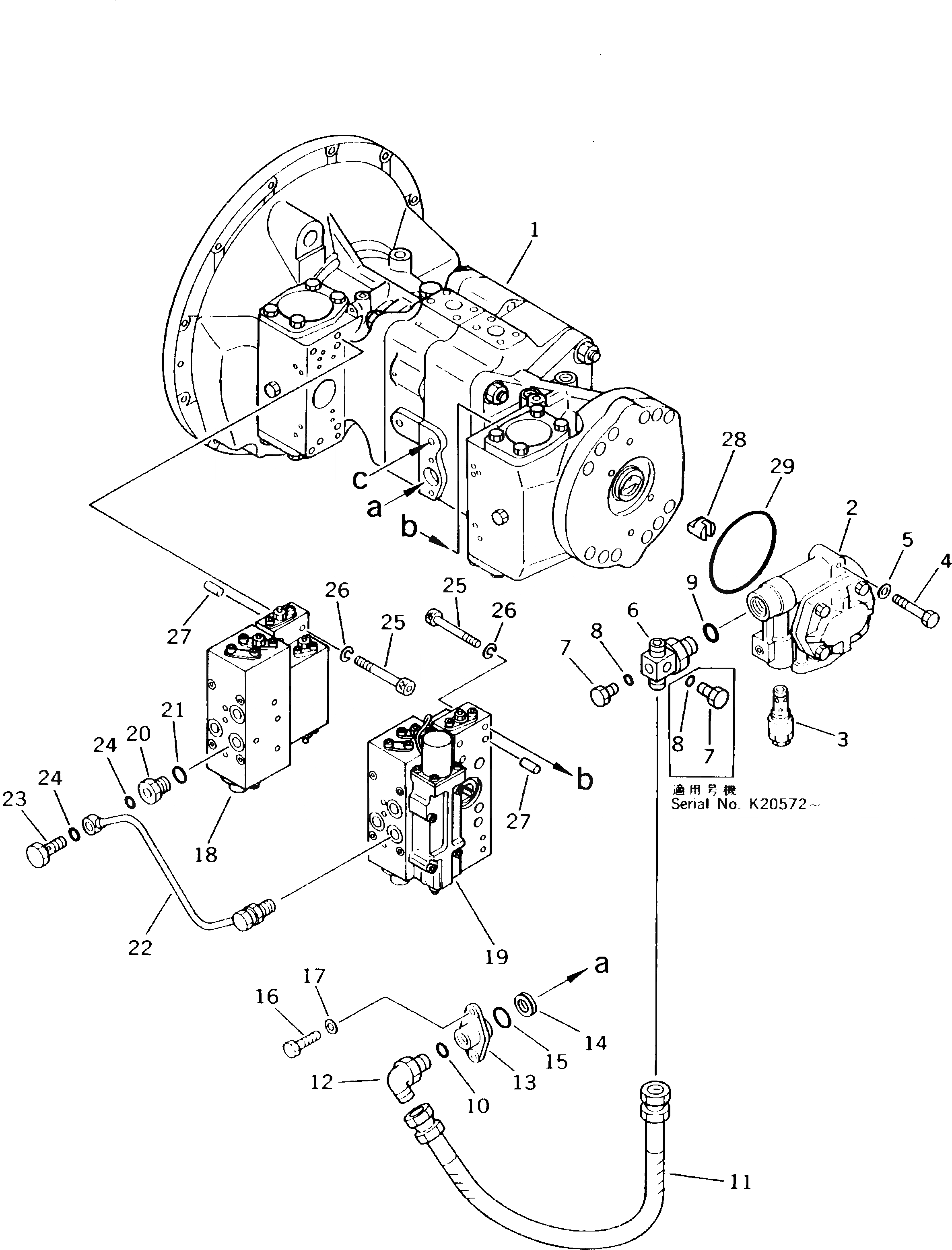 Схема запчастей Komatsu PC210LC-5K - ГИДР. НАСОС. (/) (БЛОК) УПРАВЛ-Е РАБОЧИМ ОБОРУДОВАНИЕМ