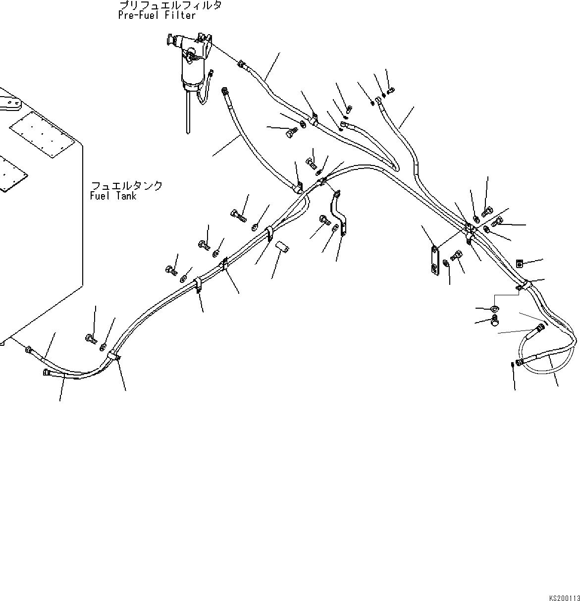 Схема запчастей Komatsu PC210NLC-8K - ТОПЛИВНАЯ ЛИНИЯ (ТРУБЫ) D ТОПЛИВН. БАК. AND КОМПОНЕНТЫ