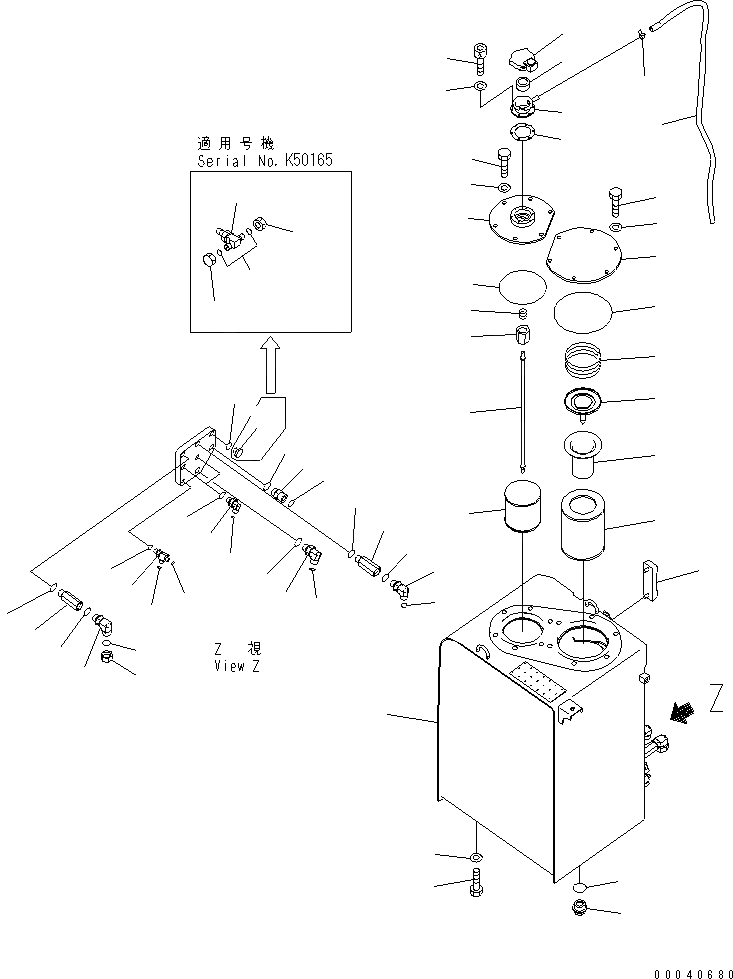 Схема запчастей Komatsu PC210NLC-8K - ГИДР. БАК. H ГИДРАВЛИКА