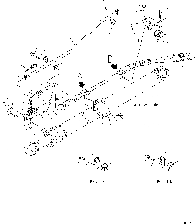 Схема запчастей Komatsu PC210NLC-8K - КЛАПАН ПЕРЕГРУЗКИ СТРЕЛЫ (СТРЕЛА И РУКОЯТЬ) (ЦИЛИНДР РУКОЯТИ .9M) (/) (№K7-) H ГИДРАВЛИКА