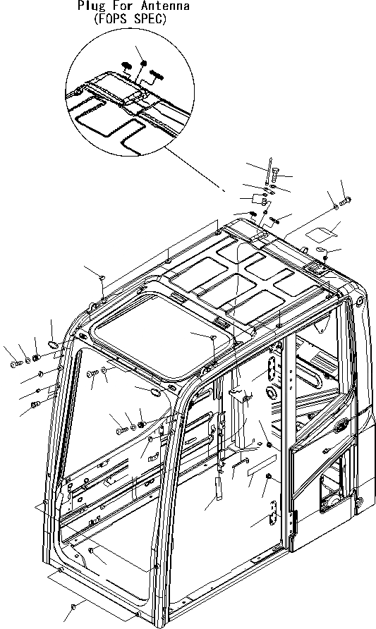 Схема запчастей Komatsu PC210NLC-8K - ОСНОВН. КОНСТРУКЦИЯ (OPERATORґS КАБИНА) (BLIND БОЛТ) K OPERATORґS ОБСТАНОВКА И СИСТЕМА УПРАВЛЕНИЯ