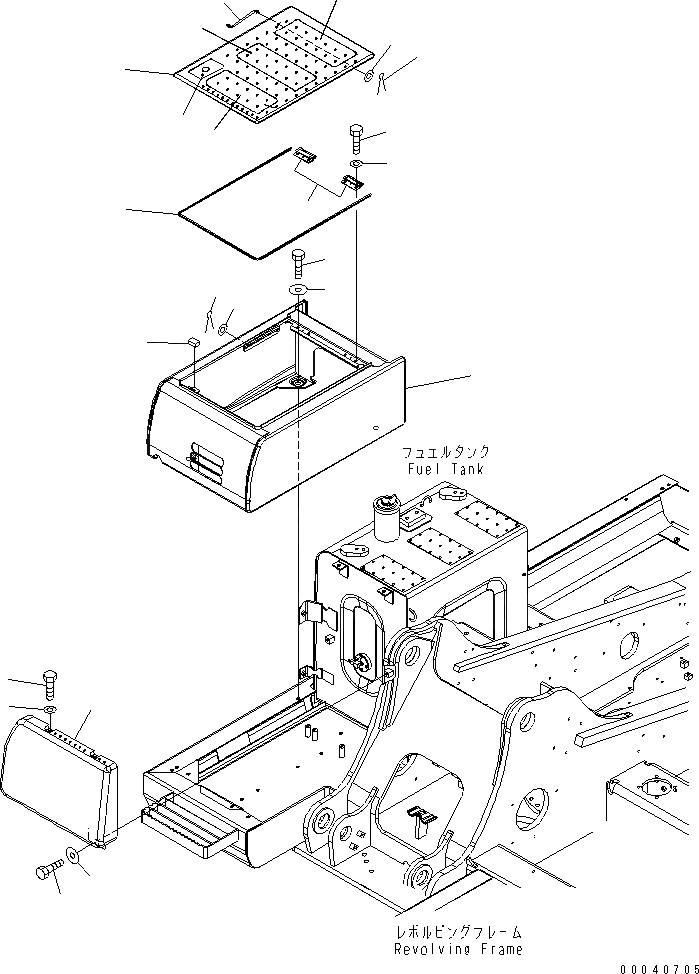 Схема запчастей Komatsu PC210NLC-8K - АККУМУЛЯТОРН. ОТСЕК M ЧАСТИ КОРПУСА