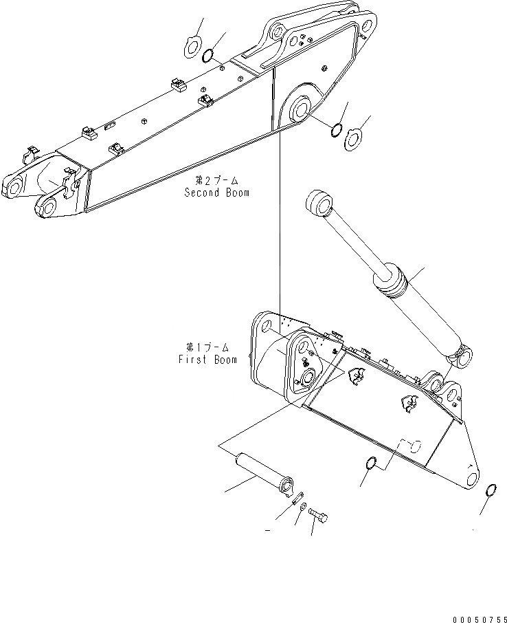 Схема запчастей Komatsu PC210NLC-8K - 2-СЕКЦИОНН. СТРЕЛА (СОЕДИНИТЕЛЬН. ПАЛЕЦ, ДЛЯ 1 И 2-Я СТРЕЛА) T РАБОЧЕЕ ОБОРУДОВАНИЕ