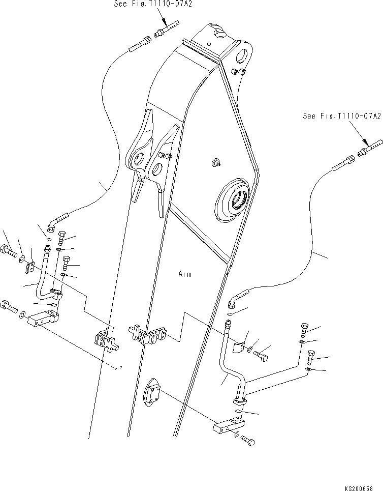 Схема запчастей Komatsu PC210NLC-8K - -НАВЕСНОЕ ОБОРУД-Е (/) (ДЛЯ .M РУКОЯТЬ) T РАБОЧЕЕ ОБОРУДОВАНИЕ