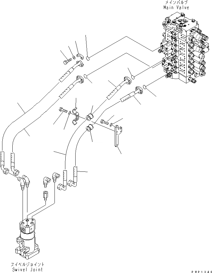 Схема запчастей Komatsu PC210NLC-7K - ЛИНИЯ ХОДА ГИДРАВЛИКА