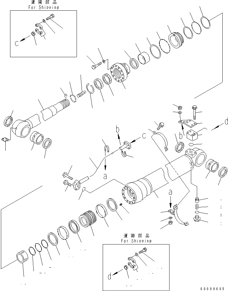 Схема запчастей Komatsu PC210NLC-7K - ЦИЛИНДР РУКОЯТИ ОСНОВН. КОМПОНЕНТЫ И РЕМКОМПЛЕКТЫ