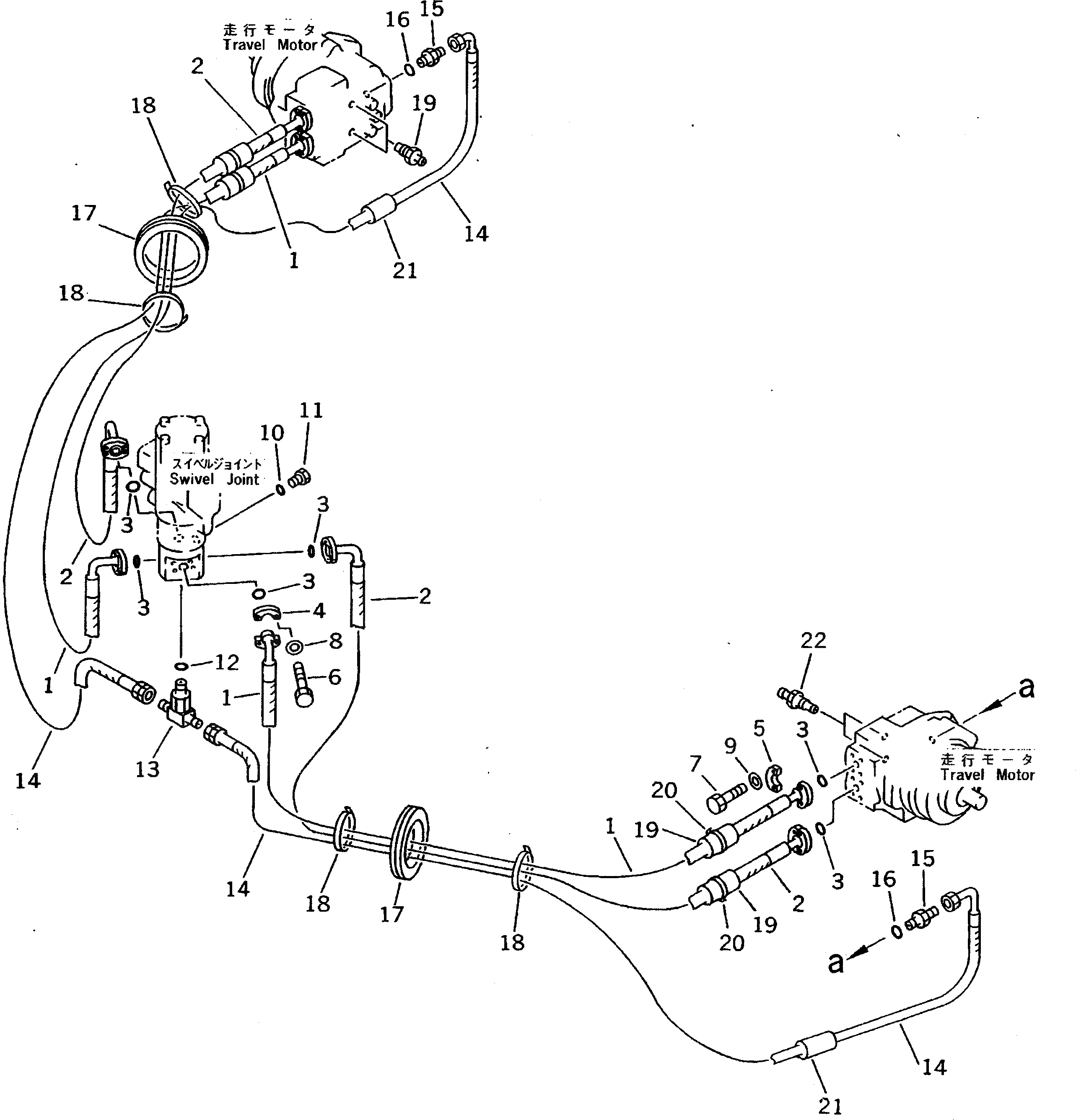 Схема запчастей Komatsu PC220-5C - ХОД ТРУБЫ ХОД И ХОДОВАЯ