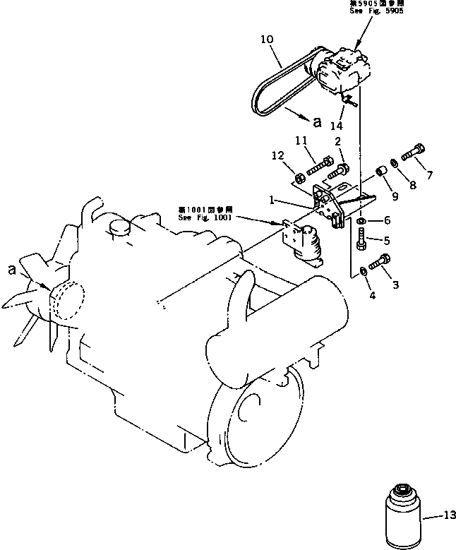 Схема запчастей Komatsu PC220-5C - КОМПОНЕНТЫ КОМПРЕССОРА (КОНДИЦ. ВОЗДУХА) ЧАСТИ КОРПУСА