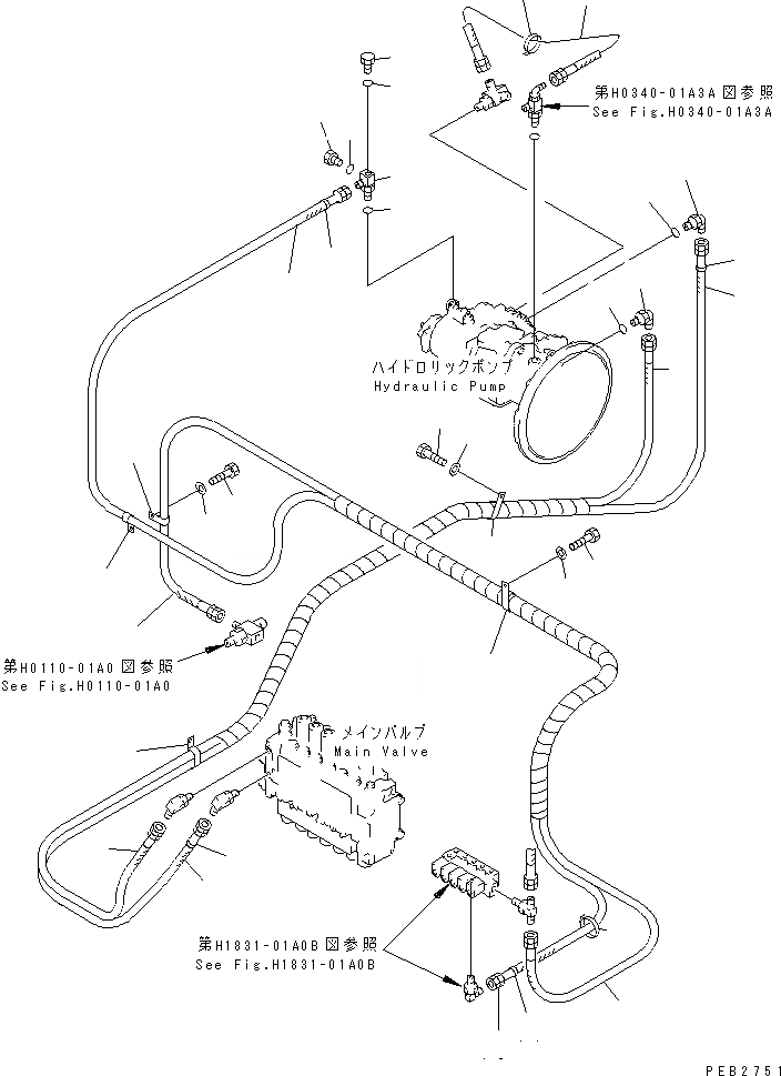 Схема запчастей Komatsu PC220-6Z - LS ЛИНИИ(№7-8) ГИДРАВЛИКА