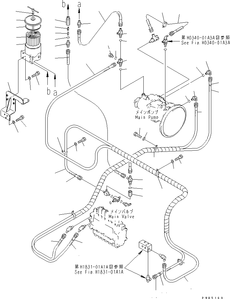 Схема запчастей Komatsu PC220-6Z - ЛИНИЯ LS(С BY-PASS ФИЛЬТР.)(№-8) ГИДРАВЛИКА
