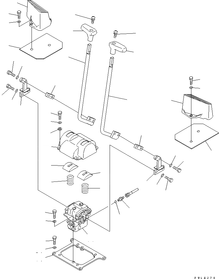 Схема запчастей Komatsu PC220-6Z - ОСНОВН. КОНСТРУКЦИЯ (РЫЧАН УПРАВЛ-Я ХОДОМ) (БЕЗ ПЕДАЛИ)(№98-) КАБИНА ОПЕРАТОРА И СИСТЕМА УПРАВЛЕНИЯ