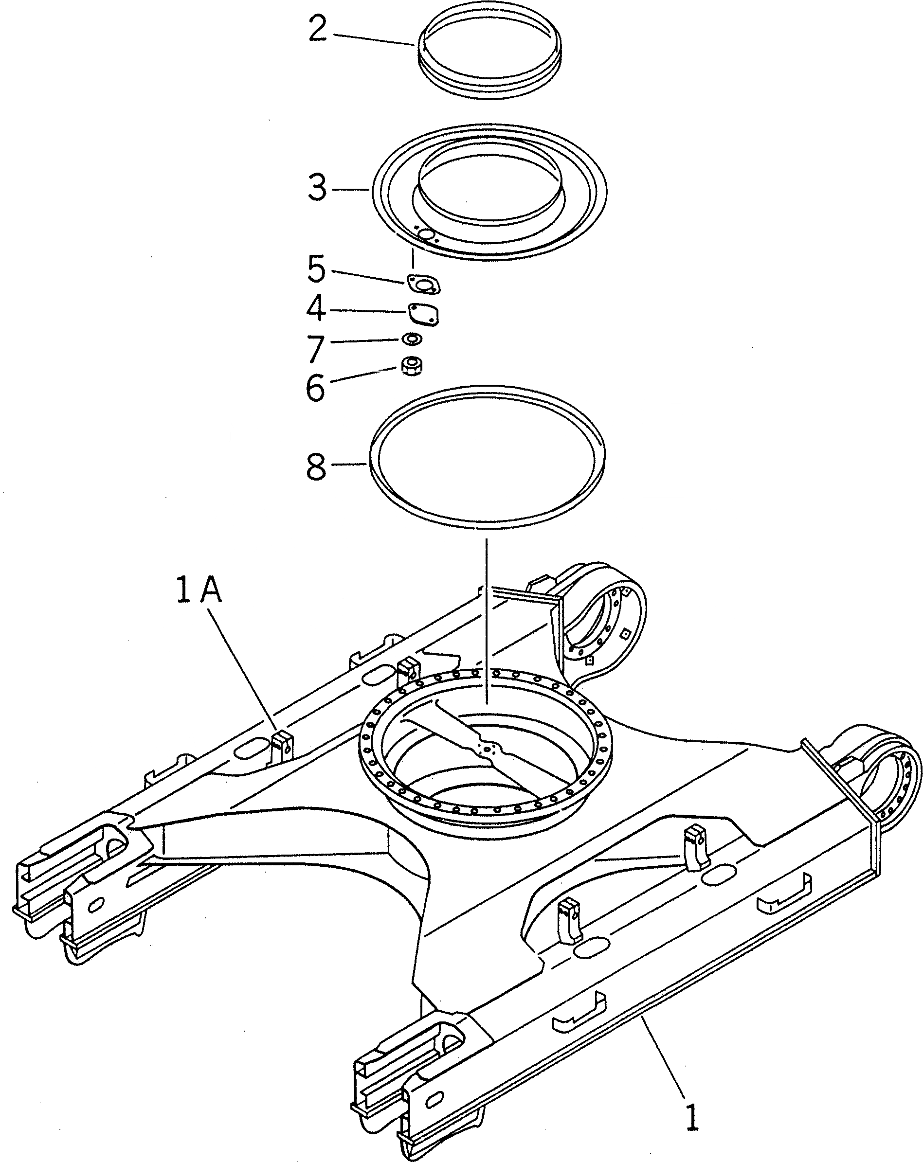 Схема запчастей Komatsu PC220-6Z - ГУСЕНИЧНАЯ РАМА(№-77) ХОДОВАЯ