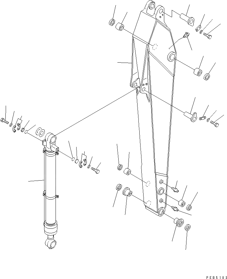 Схема запчастей Komatsu PC220-6Z - РУКОЯТЬ (.M) (ДЛЯ COMPONENT) РАБОЧЕЕ ОБОРУДОВАНИЕ