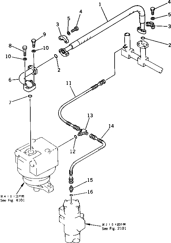 Схема запчастей Komatsu PC220-3 - ГИДРОЛИНИЯ (ВОЗВРАТ.)(№-98) УПРАВЛ-Е РАБОЧИМ ОБОРУДОВАНИЕМ