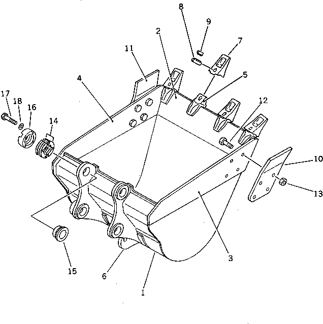 Схема запчастей Komatsu PC220-3 - КОВШ¤ .9M¤ ШИР. MM¤ С КРЮК (КРОМЕ ЯПОН.)(№89-) РАБОЧЕЕ ОБОРУДОВАНИЕ