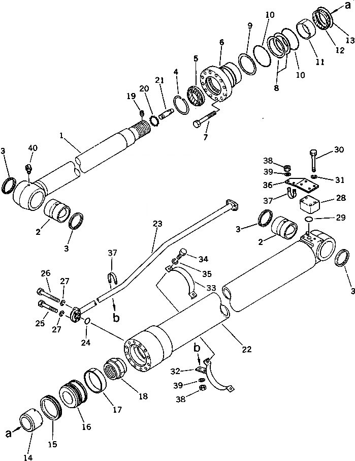 Схема запчастей Komatsu PC220-3 - ЦИЛИНДР РУКОЯТИ(№78-) УПРАВЛ-Е РАБОЧИМ ОБОРУДОВАНИЕМ