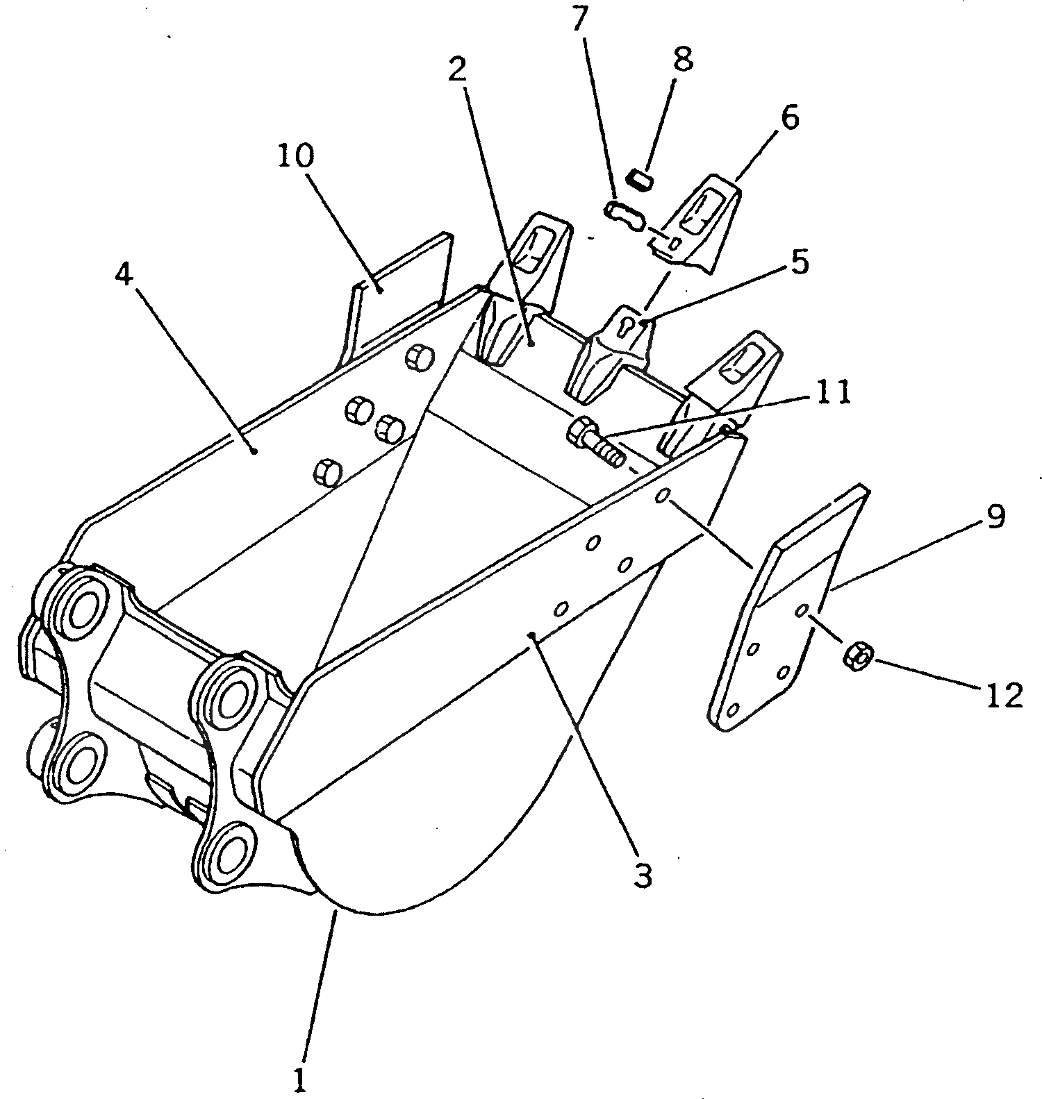 Схема запчастей Komatsu PC220-3 - КОВШ¤ .M ШИР. MM РАБОЧЕЕ ОБОРУДОВАНИЕ