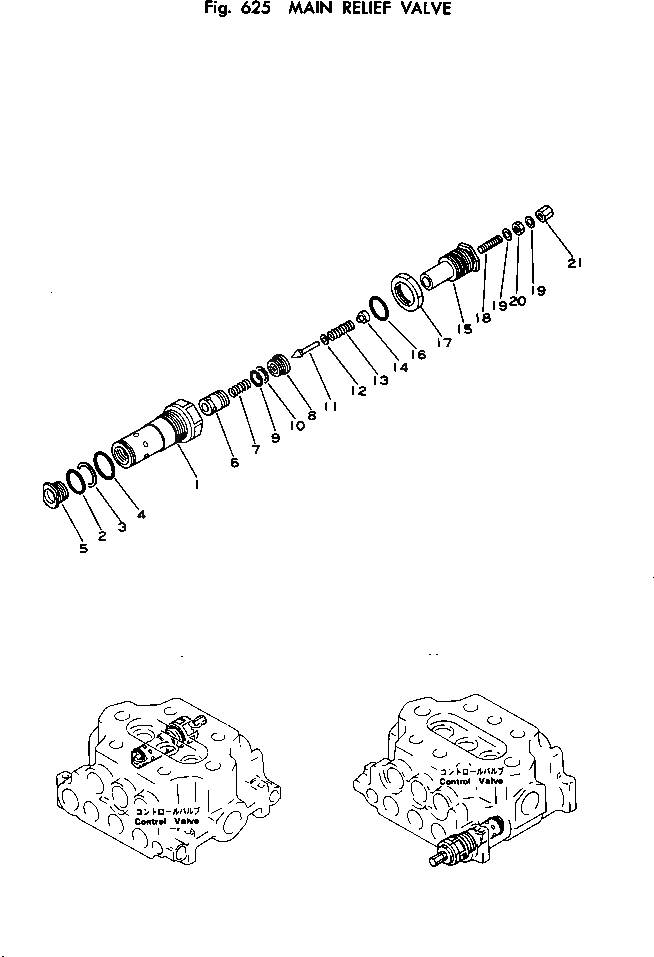 Схема запчастей Komatsu PC220-1 - ОСНОВН. РАЗГРУЗ. КЛАПАН УПРАВЛ-Е РАБОЧИМ ОБОРУДОВАНИЕМ