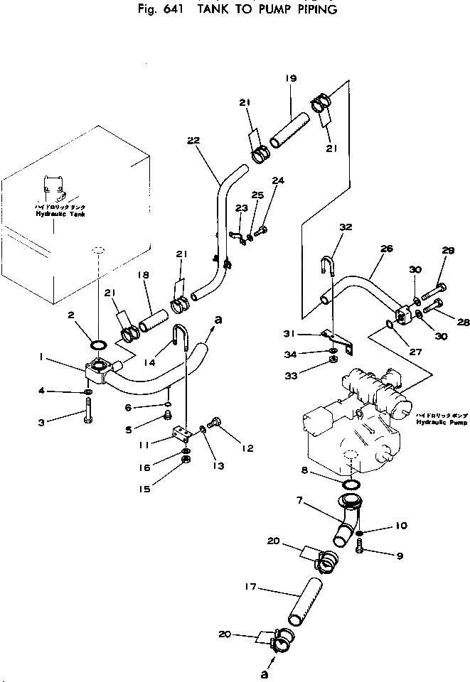 Схема запчастей Komatsu PC220-1 - ИЗ БАКА В НАСОС ТРУБЫ УПРАВЛ-Е РАБОЧИМ ОБОРУДОВАНИЕМ