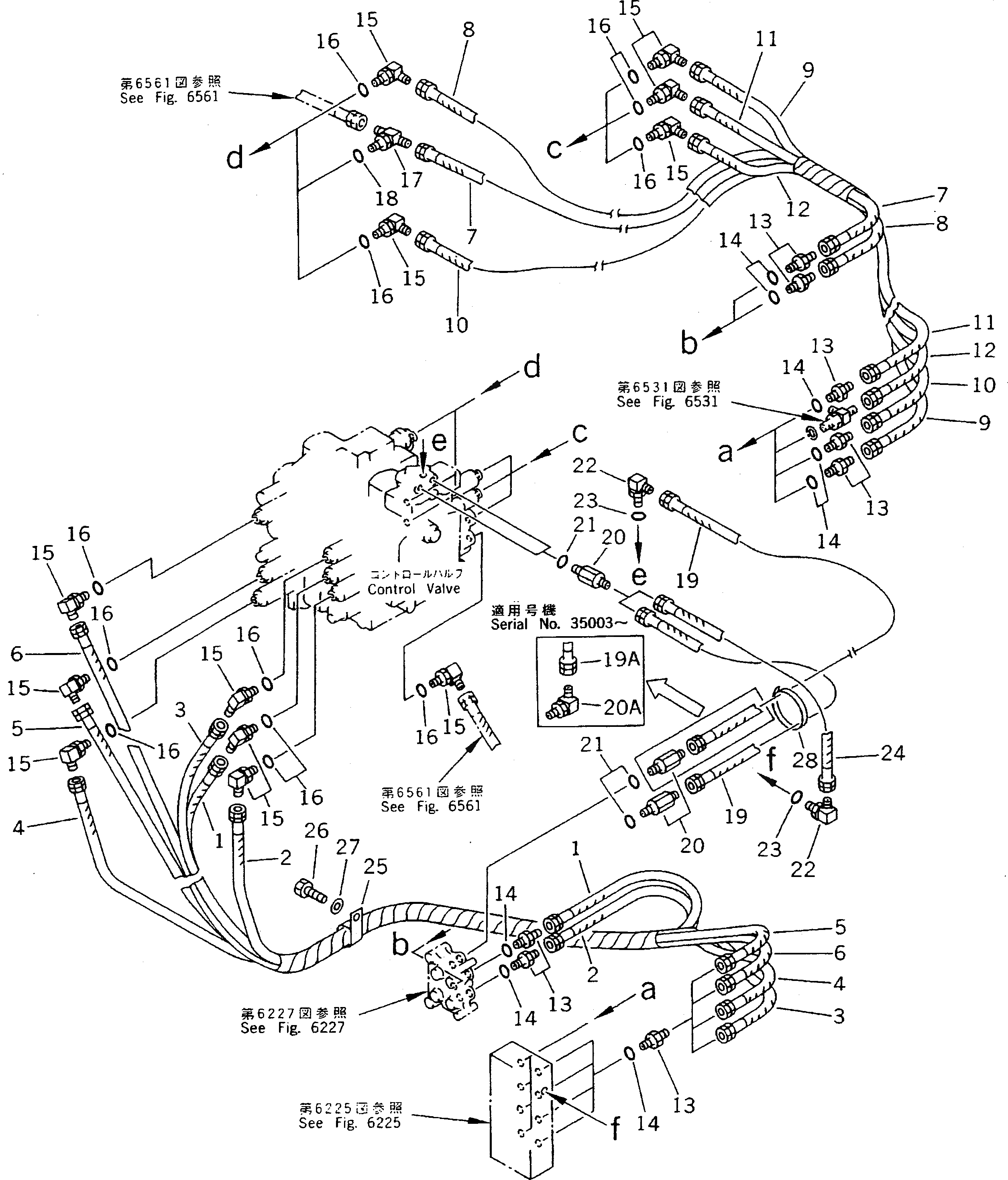 Схема запчастей Komatsu PC220-5 - P.P.C. КЛАПАН ТРУБЫ (РАСПРЕДЕЛИТ. КЛАПАН TO/FROM УПРАВЛЯЮЩ. КЛАПАН)(№-) УПРАВЛ-Е РАБОЧИМ ОБОРУДОВАНИЕМ