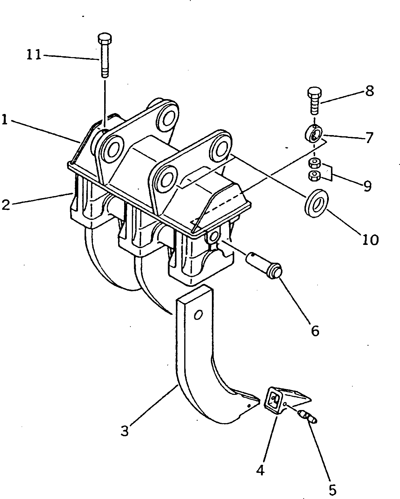 Схема запчастей Komatsu PC220-5 - ТРЕХЗУБЫЙ РЫХЛИТЕЛЬ РАБОЧЕЕ ОБОРУДОВАНИЕ