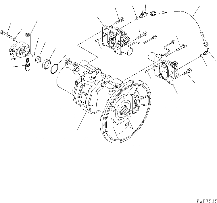 Схема запчастей Komatsu PC220-6 - ОСНОВН. НАСОС (/9)(№7-8) ОСНОВН. КОМПОНЕНТЫ И РЕМКОМПЛЕКТЫ