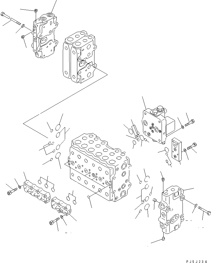 Схема запчастей Komatsu PC220-6 - ОСНОВН. КЛАПАН (-АКТУАТОР) (/)(№-) ОСНОВН. КОМПОНЕНТЫ И РЕМКОМПЛЕКТЫ