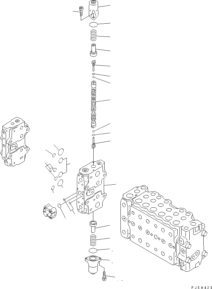 Схема запчастей Komatsu PC220-6 - ОСНОВН. КЛАПАН (-АКТУАТОР) (/)(№8-7) ОСНОВН. КОМПОНЕНТЫ И РЕМКОМПЛЕКТЫ