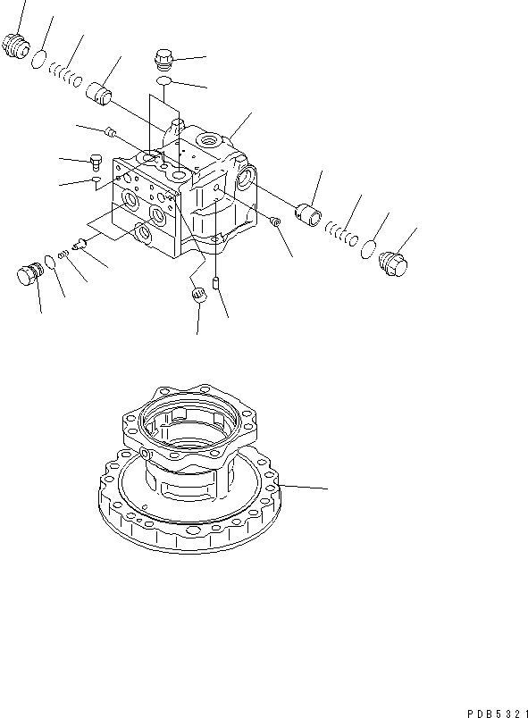 Схема запчастей Komatsu PC220-6 - МОТОР ПОВОРОТА (/) (С ПОВОРОТН. BY-PASS КЛАПАН)(№7-8) ОСНОВН. КОМПОНЕНТЫ И РЕМКОМПЛЕКТЫ
