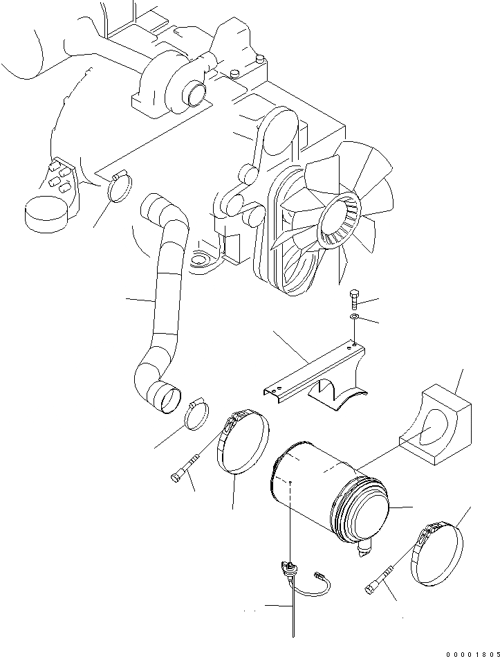 Схема запчастей Komatsu PC220-7 - СОЕДИНЕНИЯ ВОЗДУХООЧИСТИТЕЛЯ(МОРОЗОУСТОЙЧИВ. СПЕЦИФ-Я)(№-) КОМПОНЕНТЫ ДВИГАТЕЛЯ