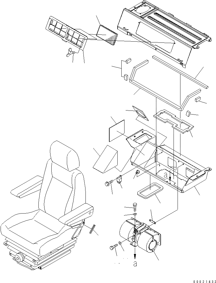 Схема запчастей Komatsu PC220-7 - ЗАДН. ЧАСТЬ КОРПУСА СИДЕНЬЯ (С КОНДИЦ. ВОЗДУХА) (/)(№-789) КАБИНА ОПЕРАТОРА И СИСТЕМА УПРАВЛЕНИЯ