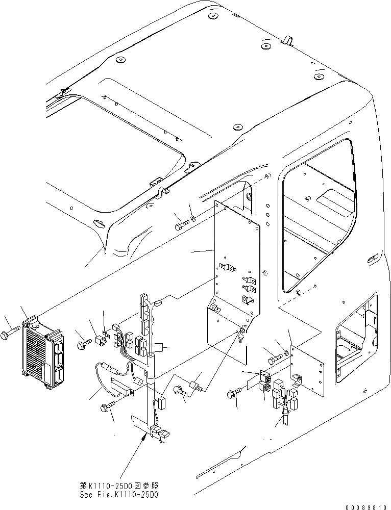 Схема запчастей Komatsu PC220-7 - ОСНОВН. КОНСТРУКЦИЯ (КАБИНА) (ПАНЕЛЬ)(№88-) КАБИНА ОПЕРАТОРА И СИСТЕМА УПРАВЛЕНИЯ