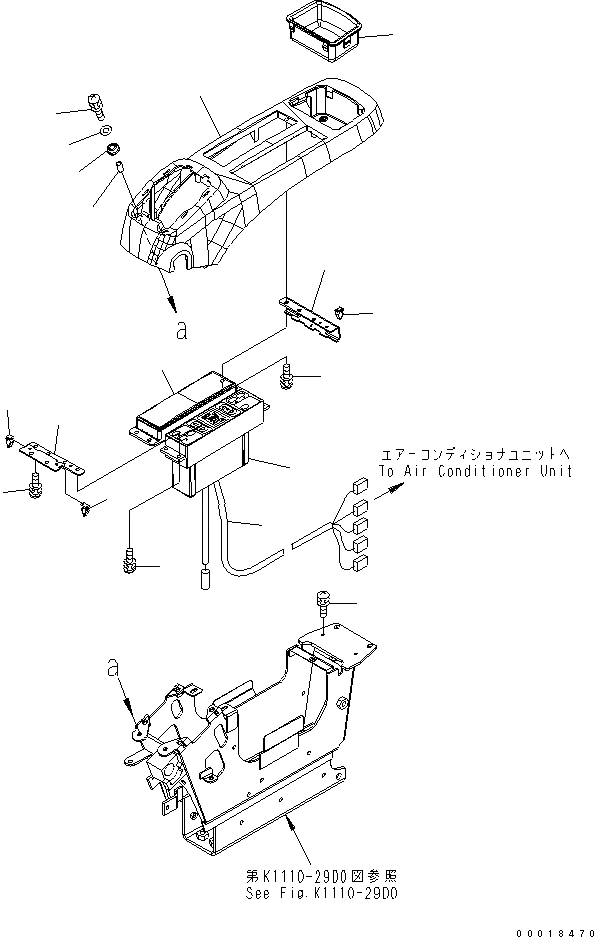 Схема запчастей Komatsu PC220-7 - ОСНОВН. КОНСТРУКЦИЯ (КАБИНА) (КОНСОЛЬ) (ВЕРХН.) (БЕЗ РАДИО) (ЛЕВ.)(№-) КАБИНА ОПЕРАТОРА И СИСТЕМА УПРАВЛЕНИЯ