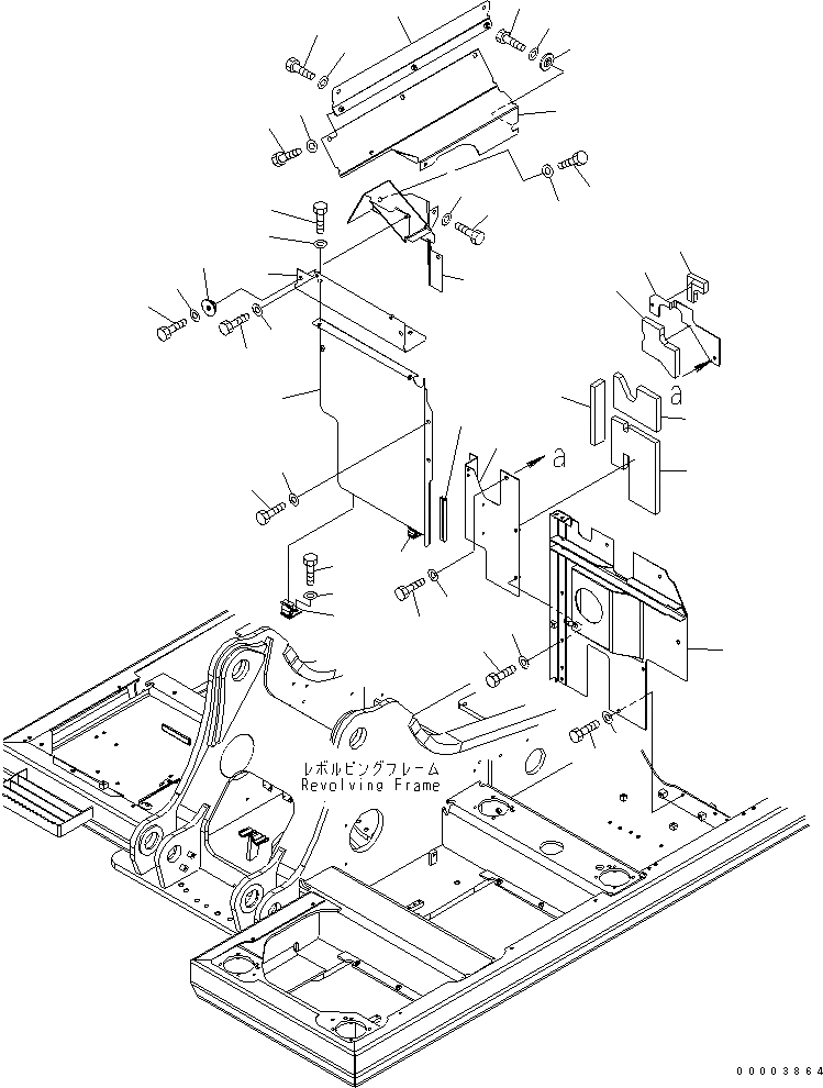 Схема запчастей Komatsu PC220-7 - ПЕРЕГОРОДКА. (КАБИНА) (МОРОЗОУСТОЙЧИВ. СПЕЦИФ-Я)(№-) ЧАСТИ КОРПУСА