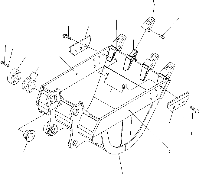 Схема запчастей Komatsu PC220-7 - КОВШ¤ .M¤ ШИР. MM (ГОРИЗОНТАЛЬН. ПАЛЕЦ) (ДЛЯ ROCK) РАБОЧЕЕ ОБОРУДОВАНИЕ