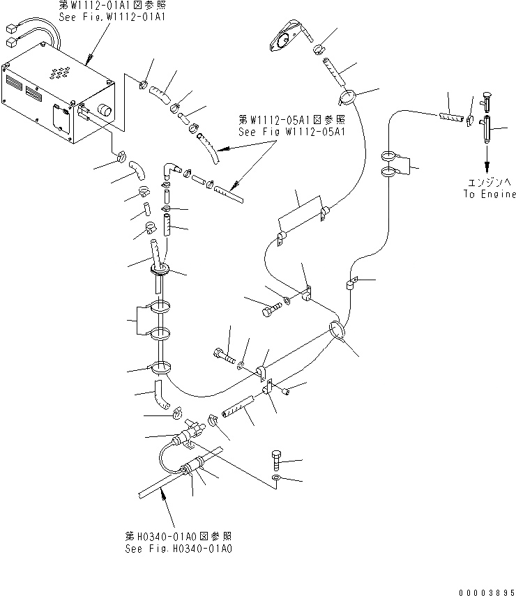 Схема запчастей Komatsu PC220-7 - ПРЕДПУСКОВ. ПОДОГРЕВ (ХЛАДАГЕНТ) (МОРОЗОУСТОЙЧИВ. СПЕЦИФ-Я) (С ОБОГРЕВ. КАБИНЫ)(№-) РАЗНОЕ